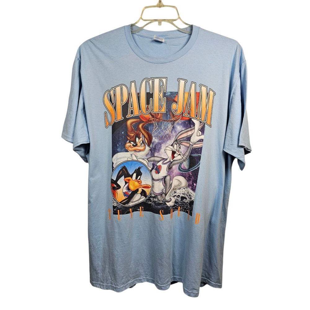 Port & Company Space Jam Tune Squad Graphic T-Shirt Light Blue Mens 2XL